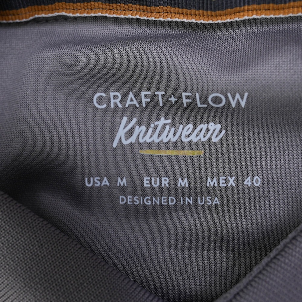 Craft + Flow Knitwear Mens Gray Short Sleeve Polo Shirt Size Medium NWT - Picture 6 of 12